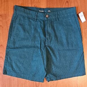 Old Navy Men's Green Linen Blend Shorts Slim Fit Size 31